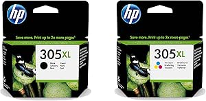 HP 6ZA94AE 305XL High Yield Original Ink Cartridges, Black/Tri-Colour, Multipack,Dual Pack (High Yield)