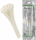 Zip Ties 200mm x 2.5mm White - 8” Premium Neutral Plastic Cable Ties, 200 mm Nylon Natural Tie Wraps, Pack of 100 Pieces by intervisio