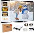 Projector Screen 100 Inch 16:9 HD 4K, Wrinkle-Free Foldable Portable Movie Screen for Indoor Outdoor Home Theater Cinema