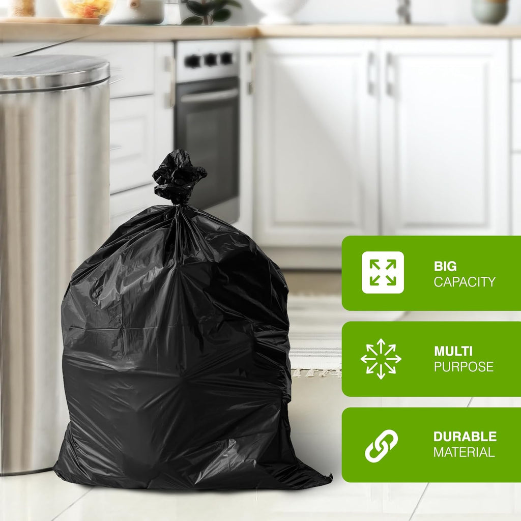EcoBag 50-Pack Recyclable Refuse Sacks, 100L, Leak-Resistant, Eco-Friendly