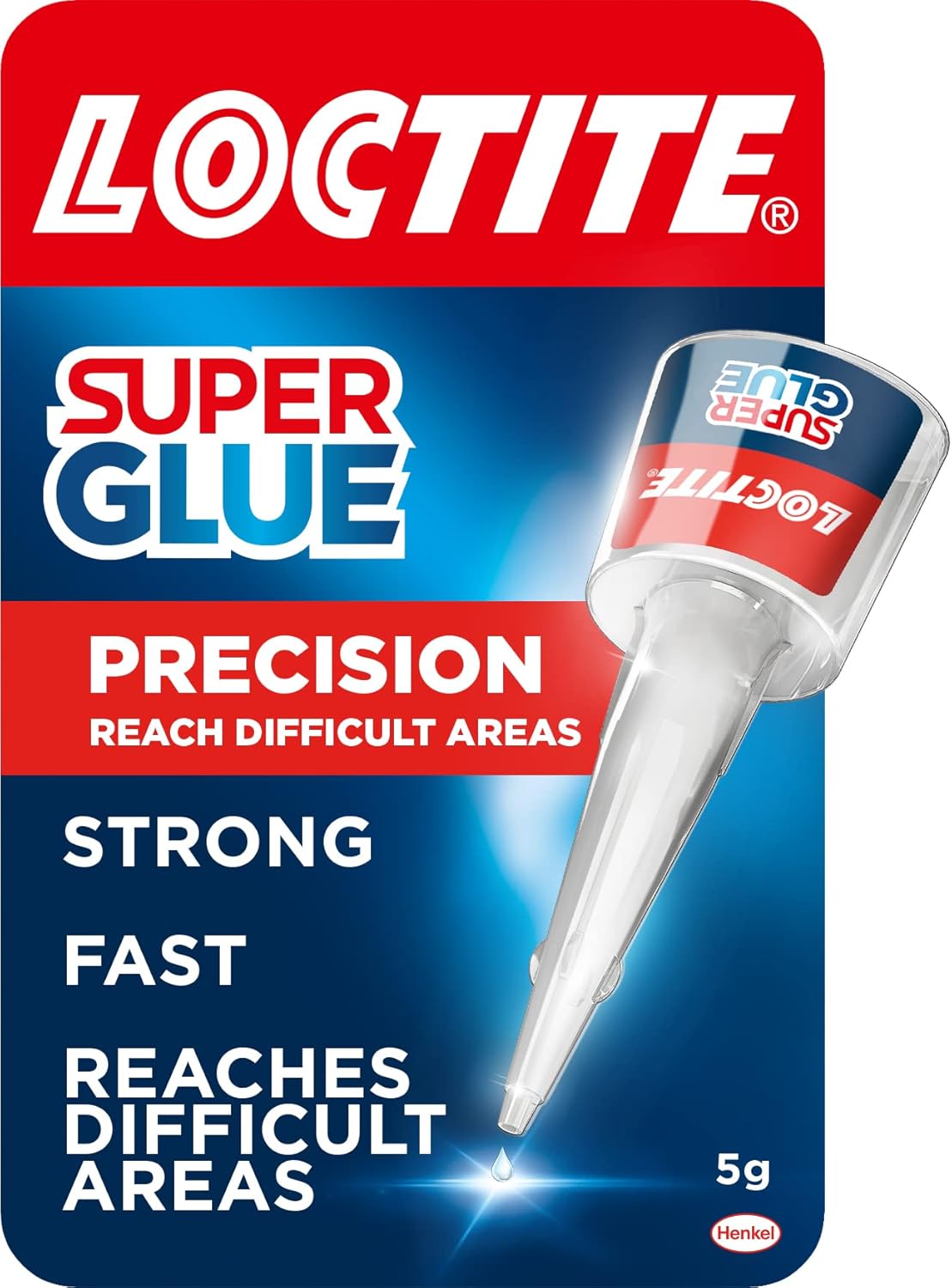 Loctite Precision Super Glue 5g – Clear, Strong Fast-Setting Liquid Adhesive for Instant and Accurate Repairs on Wood, Metal, Rubber