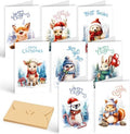 VEYLIN Christmas Cards Pack of 16 Christmas Cards Seasonal Greeting Cards Christmas Card Multipack Eco Friendly Cards & Envelopes