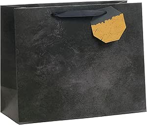 UK Greetings | Large Gift Bag for Him/Her/Friend | Party Bags for Presents | Birthdays/Weddings/Congratulations/Valentine's Day/Mother's Day | Black Design | 33 x 26.7 x 13.7 cm