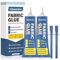 100ml Fabric Glue, Extra Strong Permanent Fabric Adhesive for Clothes Repairs, Leather, Crafts, Upholstery, Material, Textile, Felt and Badges - Clear - 2 Pack