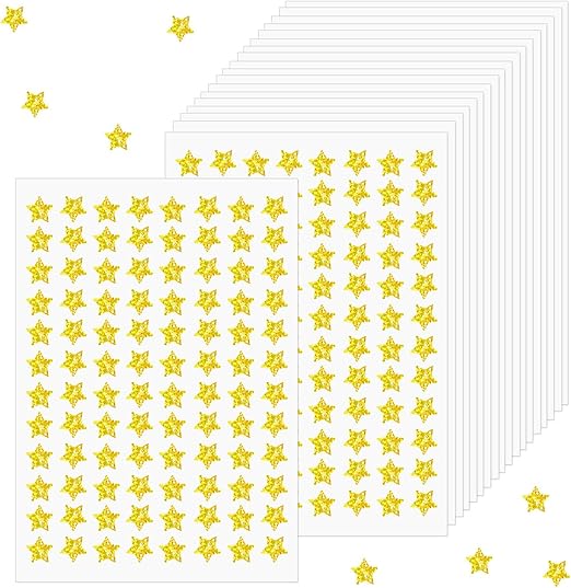 1920 Pcs Gold Star Stickers,Star Stickers,Self-adhesive Gold Stars,Mini Teacher Reward Stickers,Reward Chart Stickers for Children Teachers Reward Chart Scrapbooking,Reward Chart(20 Sheets)
