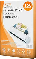 Laminating Pouches A4 100 Sheets 150 Micron | A4 Laminating Pouches | Strong & Durable Laminating Pouches | Glossy Laminator Pouches | Laminate Pouches A4 | Flexible Rigidity | Waterproof