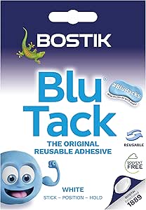 Bostik Blu Tack White - Handy Size - Multipurpose Reusable Adhesive - Clean, Safe & Easy to Use - Non-Toxic