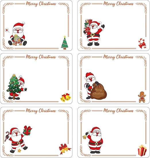 120 Pcs Christmas Self-Adhesive Labels - Gift Tags for Present Cards, Envelopes, Bags - Xmas Stickers