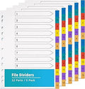 A4 Wide Colour Tabs ?5 Pack? File Dividers Coloured Mylar Multi Colours 1-12 Multipurpose Porous Index Dividers