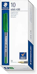 STAEDTLER Stick 430 M-5 Ballpoint Pen Medium - Green (Box of 10)