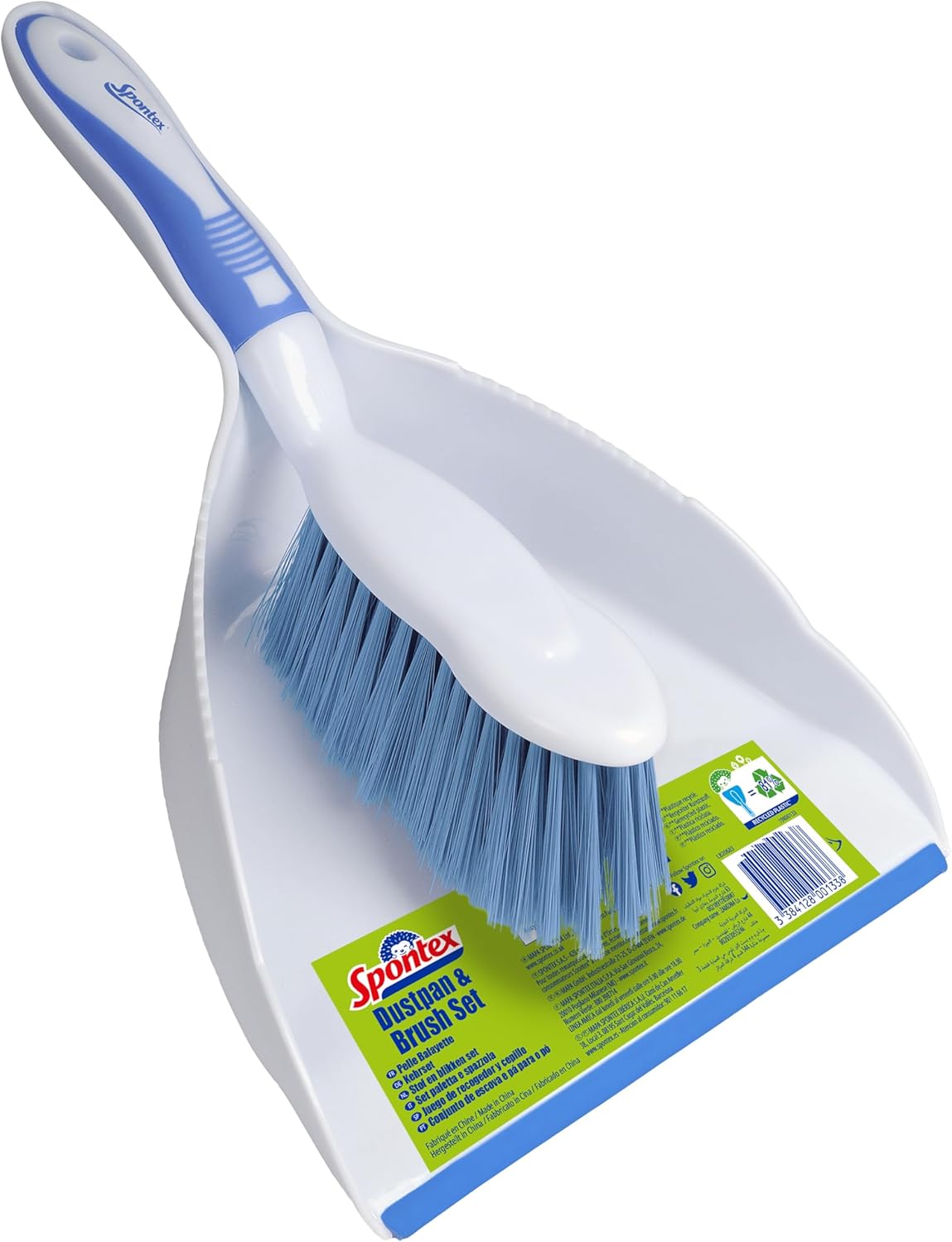 Spontex Dustpan & Brush Set, Large Capacity, Durable Bristles, Lightweight