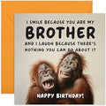 Funny Birthday Card for Brother - 'Nothing You Can Do About It' Chimp Birthday Card for Him - Hilarious Birthday Card from Sister Brother Sibling - Gift for Him - Blank Inside