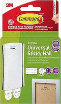 Command Large Metal Universal Picture Hanger, 1 Hook + 4 Adhesive Strips, Damage-Free Hanging for Frames, Mirrors, Wall Decor and Clocks, Holds 3.6 kg