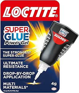 Loctite Super Glue Power Gel 1x4g – Clear, Flexible, Non-Drip Adhesive for Vertical Surfaces & Precise Repairs on Wood, Rubber, Leather, Glass & other Materials