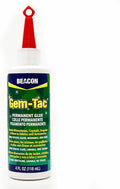 Beacon Gem-Tac 118ml Medium Bottle - Clear Adhesive for Fabric, Rhinestones, Glass, and More - Ideal glue for Embellishing Shoes, Gowns, Phones, and Accessories.