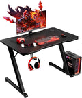 Homall Gaming Desk 80 x 52 cm PC Computer Desk Z Shaped Computer Table PC Gaming Table Gamer Desk for Home Office, Desk with Headphone Hook, Black