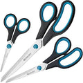 Westcott Easy Grip Scissors 3 Pieces Black | Set of 3 Universal Scissors with Comfort Grip | Extra Sharp & Durable Stainless Steel Blade | for Crafting, Household & Office | N-90027 00