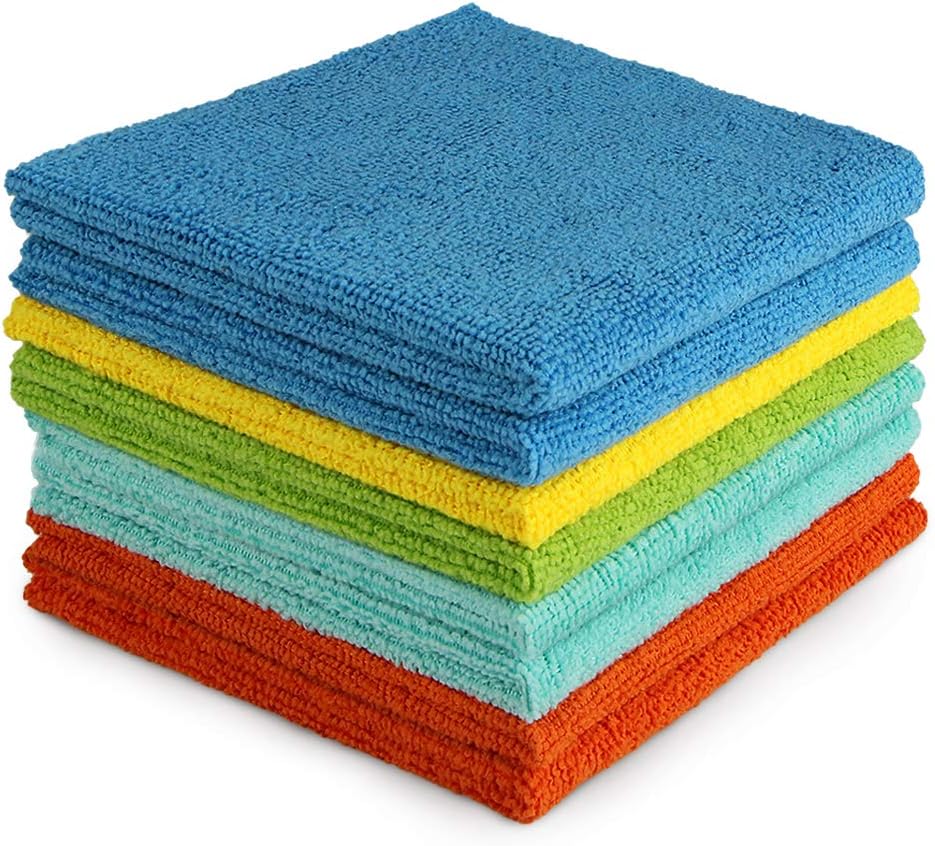 AIDEA Microfibre Cleaning Cloths, Pack of 8, Reusable Lint-Free 30×30 cm
