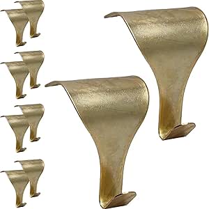 EAI Moulding Hook for Dado Picture Rail - 3.2 x 4.8cm, Pack of 10 | Brass-Plated Moulding Picture Rail Hook to Hang Picture Frames & Protect Walls | Home Decor