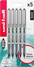 uni-ball UB-157 Eye Rollerball Pens. Premium Fine 0.7mm Ballpoint Tip for Super Smooth Handwriting, Drawing, Art, Crafts and Colouring. Fade and Water Resistant Liquid Uni Super Ink. Pack of 3 Blue