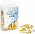 300 Metal Drawing Push Pins, Brass Thumb Tacks for Notice Boards, Art and Crafts, Work/Office, Map Marking and More (300 Drawing Pins)