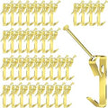 Heavy Duty Picture Hooks for Plasterboard Walls 70Pcs Picture Hanging Hooks for Hard Walls Photo Hooks Picture Hanging Kit with Nails 30 lbs(Gold)