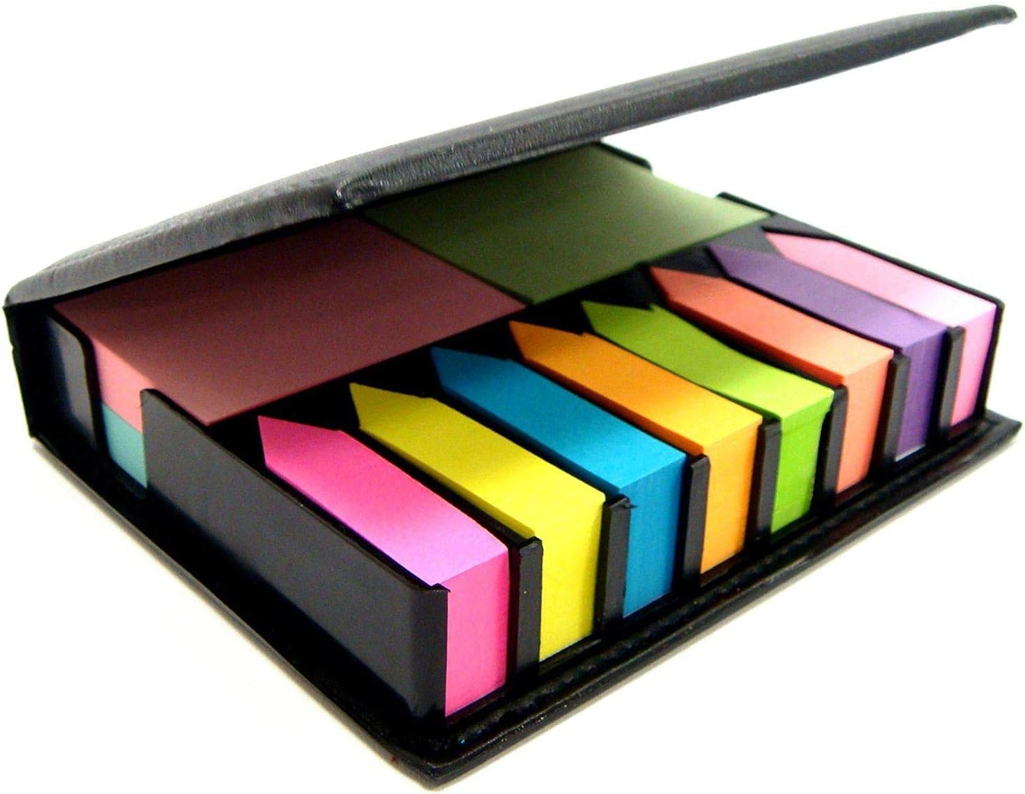 1500Pcs Sticky Notes Set Memo Desktop Organiser Holder Index Tab Post Arrow Bookmark Removable Self Adhesive Flags Notepad Rectangular Fluorescent Color Gifts for Students Teachers