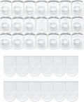 JELLYSUB Indoor Mini Light Clips with Adhesive Strips, 100 Clips+120 Strips, Clear, Damage Free Clips for Christmas/Festival Decoration, Removable Mini Wall Hooks for Hanging, Value Pack