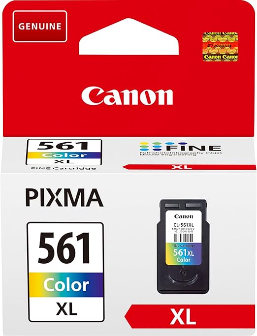 Canon Original High Yield Ink Cartridge Compatible with Pixma Series, 300 Pages, Cyan/Magenta/Yellow, Multipack One Size CLI-561