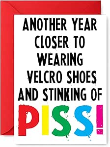 Funny Birthday Card, For Him, Her, Bestie, Insult Humour Friend Colleague Family Rude - Another Year Closer To Slippers C226 Visit the Cheeky Chops Store