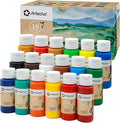Artecho Acrylic Paint 18 Colors 2 Ounce/59ml, Acrylic Paints Set for Adults, Non Toxic, Waterproof Paint Kit for Canvas, Crafts, Glass, Model, Clay, Wood, Fabric, Poster, Leather&Rock