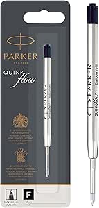 Parker Ballpoint Pen Refill | Fine Tip | Black QUINKflow Ink | 1 Count