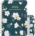 2026 Diary-2026 Diary A5 Week to View, Jan. 2026 - Dec. 2026, Academic Diary 2026, Twin-wire Binding, Hard Cover, Inner Pocket, Elastic Closure, Bookmark, 21 x 16 x 1.5 cm