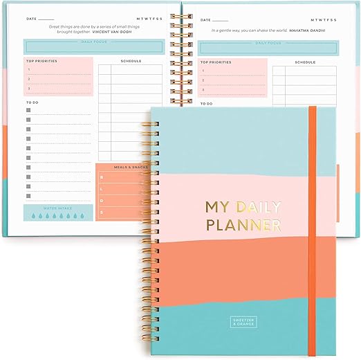 S&O Undated Planner with Meal, A5 Habit & Routine Tracker, Daily To Do List-Weekly and Monthly Goal Agenda Abstract Notebook Organizer for 2024, Students, College, Work, ADHD, Fitness, Productivity