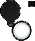 20X Pocket Magnifier - Black Mini Portable Handheld Folding Eye Loupe Magnifying Glass Lens with Rotating Protective Holster for Reading Inspection OS18