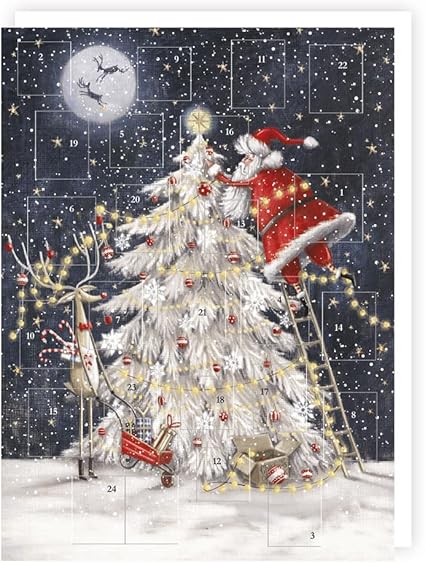 Traditional Advent Calendar - Santa Up a Christmas Tree - No Chocolate