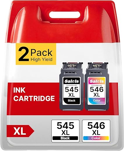 545 546 Ink Cartridges XL Replacement for Canon Ink Cartridges 545 and 546 PG-545 CL-546 XL Ink Black and Colour for Pixma TS3150 MG3050 MG2550S MG2950 TR4550 TR4551 TR4650 MX495 TS3355 TS3350