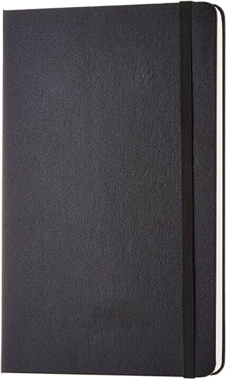 Amazon Basics Classic Notebook, A5, Plain, Black