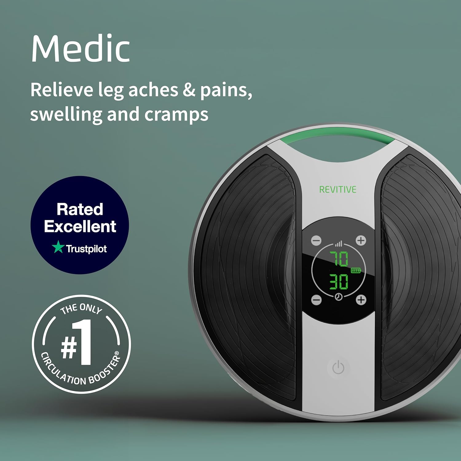 Revitive Medic® – Clinically Proven Drug-Free Relief for Leg & Body Aches & Pains, Cordless, Designed to Keep You Moving