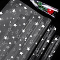 ADQUATOR 5m×80cm White Star Hamper Wrapping Cellophane Paper Sheets,100% Recyclable ECO Clear Gift Wrap for Birthday Present and Wedding Party Bouquet Packaging(folded in half)