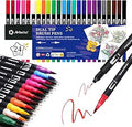 Artecho 24 Dual Tip Brush Pens，Colouring Pens brush pens for Adult，Colouring Books，Calligraphy，Drawing，Sketching, nylon tip for Artists，Beginners