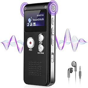 64GB Voice Recorder with Noise Reduction, 4800 Hours ZIPCIDE Dictaphone Voice Activated Recorder with Playback for Lectures Meetings, 1536Kbps Smart Audio Sound Tape Recording Device with Password