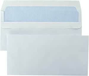 SmithPackaging 100 GSM Peel and Seal Wallet 25 Envelopes, 110 mm Length x 220 mm Width, White
