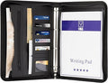 H&S Conference Folder - Zipped Portfolio Folder A4 - Faux Leather Folders for Documents with Ring Binder - A4 Organiser Folders - Work or Business Document Holder Padfolio Case