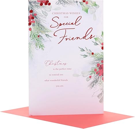 UK Greetings Christmas Card for Friend - Mistletoe & Verse Design