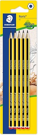 STAEDTLER 120-2 BK5D Noris HB Pencils, 5 Count (Pack of 1), Yellow, Black