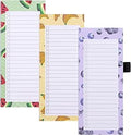 Yafe 3 Pack Magnetic Shopping List Pad for Fridge, 150 Tear Off Sheets 21.4 x 8.8cm Magnet Notepad Grocery List Fruit Theme Magnetic Notepads for To Do Lists, Shopping, Locker, Filing Cabinet