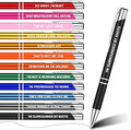 FRIUSATE 12Pcs Funny Pens for Work,Cheeky Slogan Pens Novelty Rude Pens Black Ink Retractable Ballpoint Pens for Colleagues Women Men Office Quirky Leaving Gift