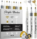 Jnyan Acrylic Paint Pens, 9 Pack 2-3mm Medium Tip Markers, White, Gold, Silver for Art Projects, Drawing, Rock Painting, Wood, Plastic, Metal, Canvas, DIY Crafts