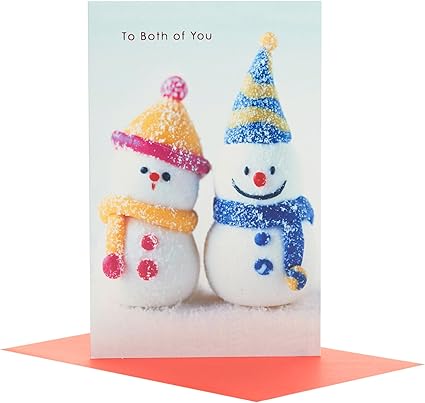 UK Greetings Christmas Card for Both of You - Snow Couple Design